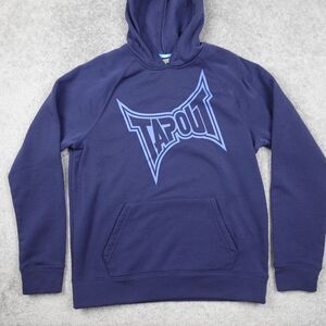 Tapout Hoodie Men's M Blue Logo Graphic Pullover Sweatshirt MMA UFC Alternative